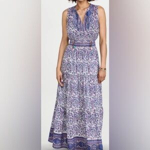 Bell by Alicia Bell Sleeveless Lavender Paisley Maxi Dress w Smocked Waist - S